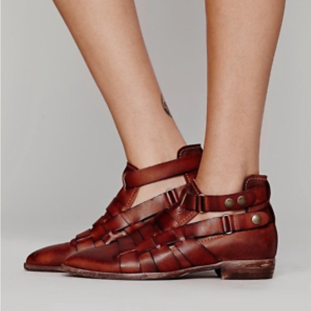 Free People Women’s Style 9 Brown Leather Ankle Boot.